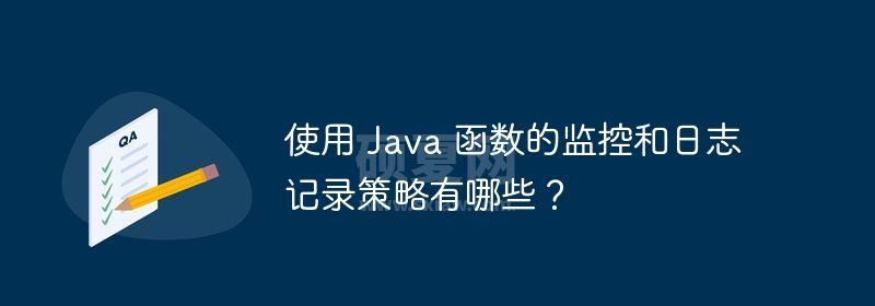 使用 Java 函数的监控和日志记录策略有哪些？