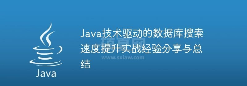 Java技术驱动的数据库搜索速度提升实战经验分享与总结