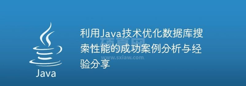 利用Java技术优化数据库搜索性能的成功案例分析与经验分享