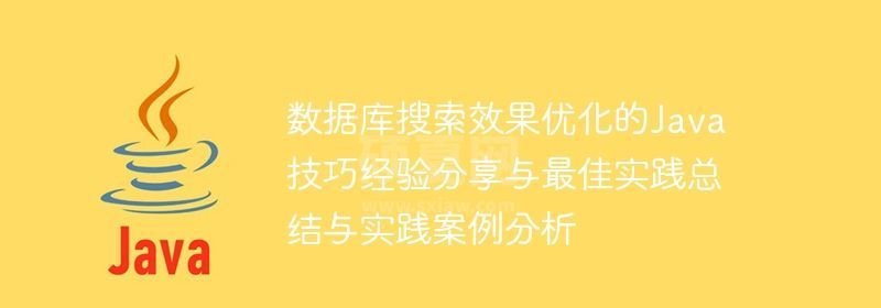 数据库搜索效果优化的Java技巧经验分享与最佳实践总结与实践案例分析