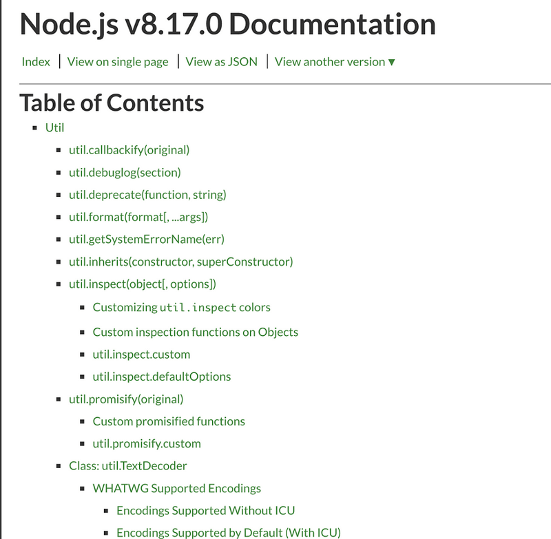 变更集中的 Nodejs util 模块用法