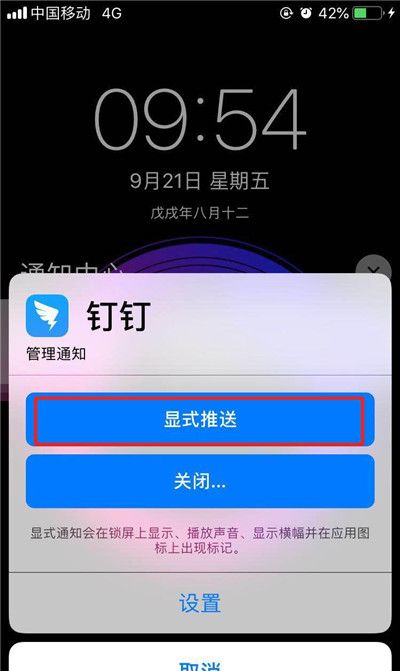 在iPhone Xs Max中设置隐式推送的具体步骤截图