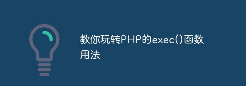 教你玩转PHP的exec()函数用法