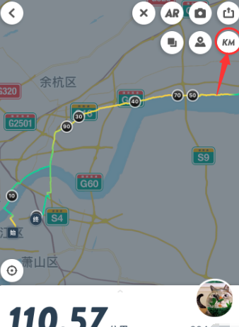 咕咚APP设置运动轨迹图带上距离的图文步骤截图