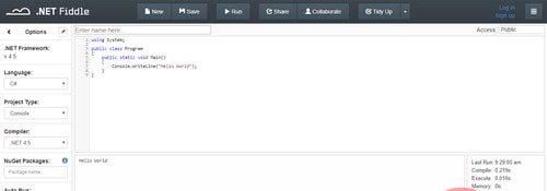 DotNetFiddle