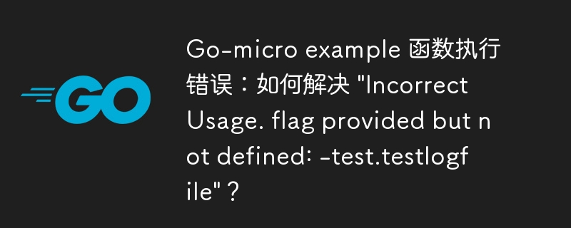 Go-micro example 函数执行错误：如何解决 \&quot;Incorrect Usage. flag provided but not defined: -test.testlogfile\&quot;？