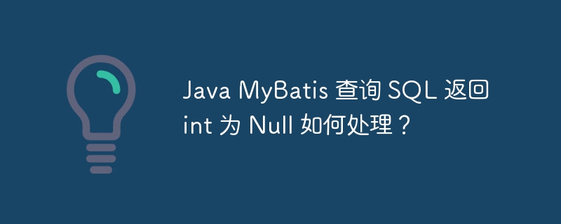 Java MyBatis 查询 SQL 返回 int 为 Null 如何处理？