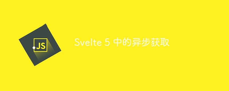 Svelte 5 中的异步获取