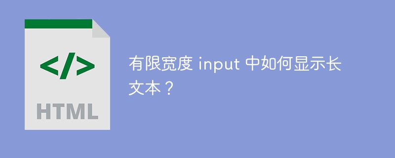 有限宽度 input 中如何显示长文本？